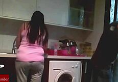 Real homemade sex with a hot bitch in the kitchen